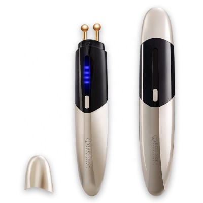 Ion EMS Heating Therapy Face Cae Anti wrinkle Vibrating Ion Eye Beauty Massager Jade Wand Eye Massage Pen