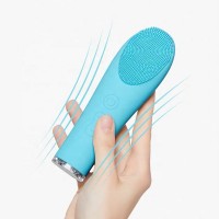 Waterproof Sonic Handy Mini Portable Face Massage Cleaner electric silicone Facial Cleansing Brush